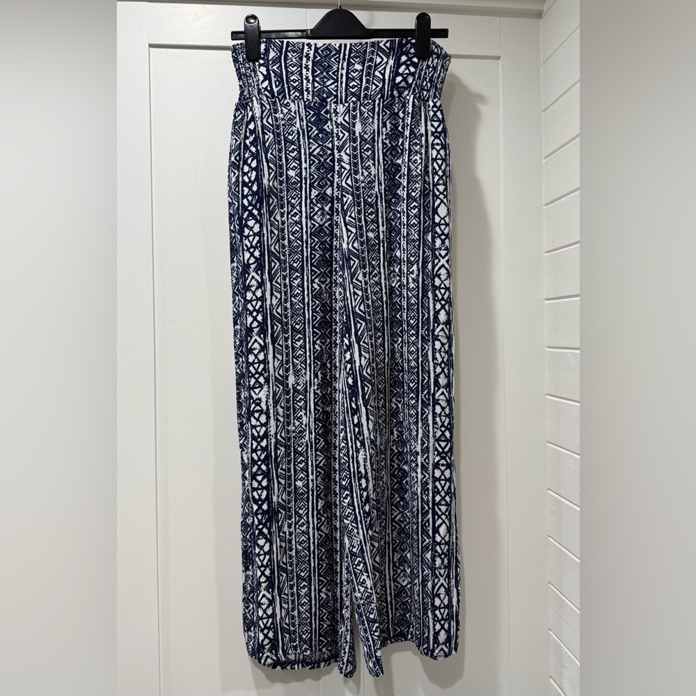 Three Dots Navy and White Patterned Women's Pants
